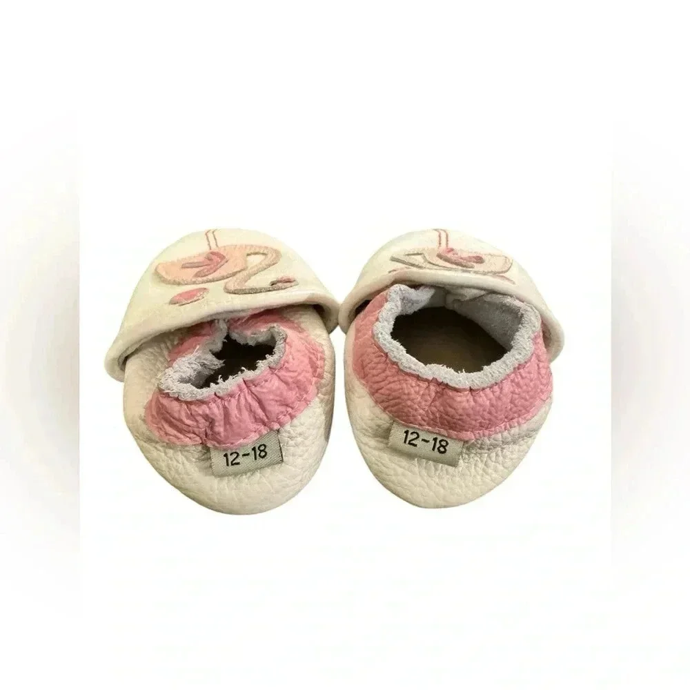 ROSIE AND MOSS Flamingo Leather Moccasins